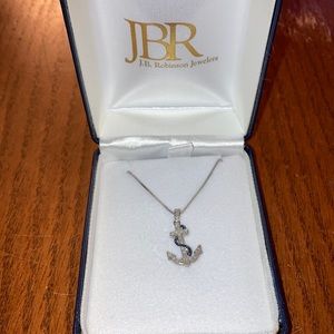 JB Robinson Anchor necklace with blue diamonds